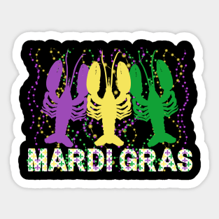 Mardi Gras Crawfish Mardi Gras Flag Colors Sticker